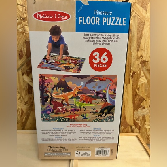 Melissa & Doug Dinosaur floor puzzle,36 pieces 34”x22.7” - Picture 2 of 4